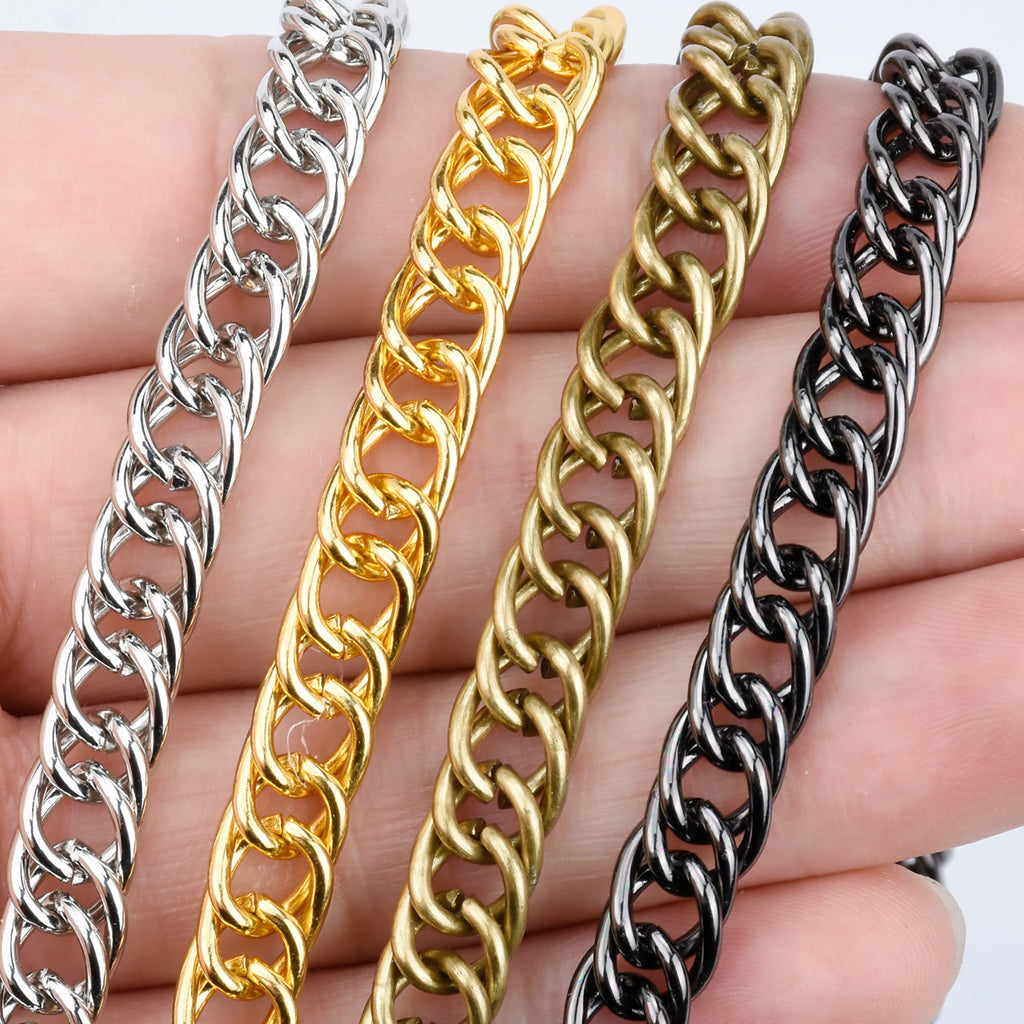 7.5mm Width Double Chain Iron Shoulder Handbag purse Strap Chain Metal –  Rosebeading Official